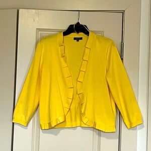 VERVE AMI’ Yellow Front Ruffle Cardigan (M)